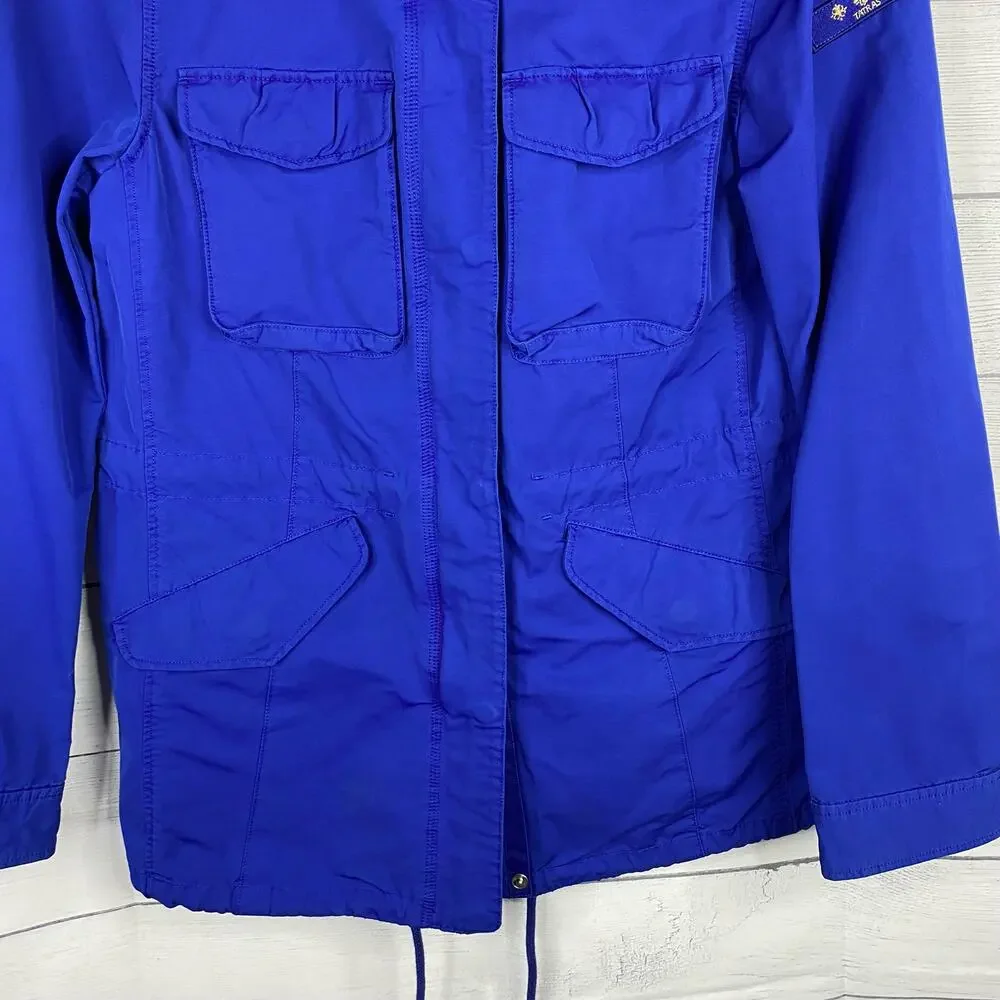 Tatras Women Aurora Hooded Military Utility Jacket Blue Small Medium Minimal Fit
